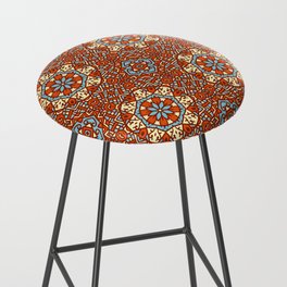 Brown Persian Mosaic Bar Stool