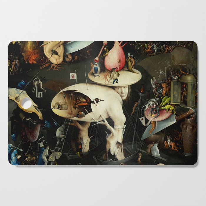 Remastered Art The Garden of Earthly Delights by Hieronymus Bosch Triptych 3 of 3 20210109 Detail 1 Cutting Board