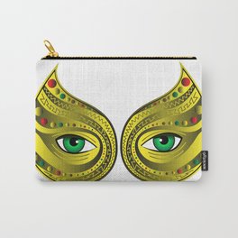 Gold Mask Green Eyes Carry-All Pouch