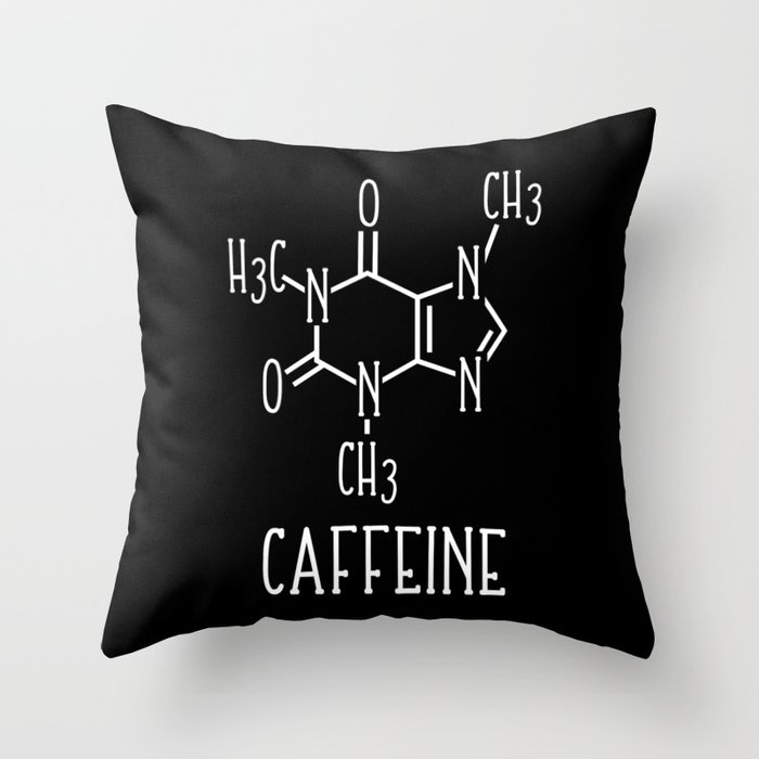 Caffeine Molecular Structure Chemistry Throw Pillow