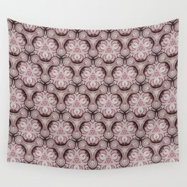 red pink baroque pattern Wall Tapestry