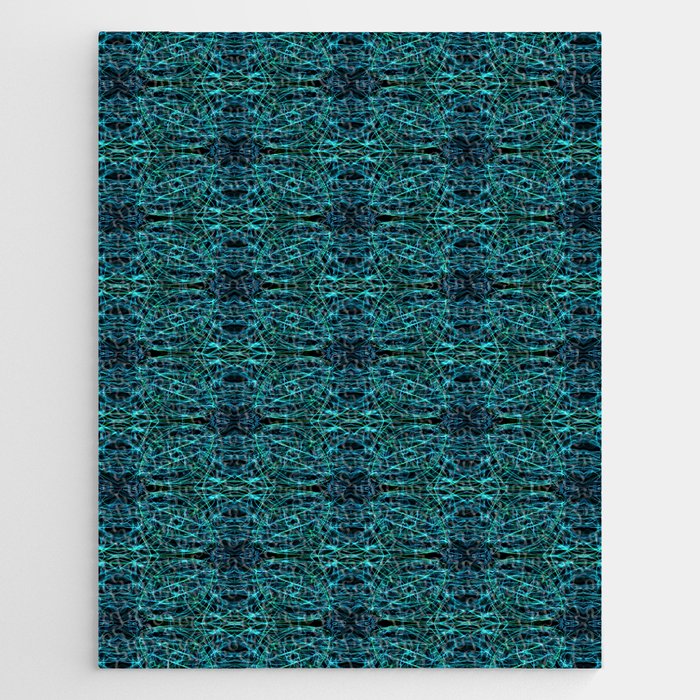 Liquid Light Series 66 ~ Blue & Green Abstract Fractal Pattern Jigsaw Puzzle