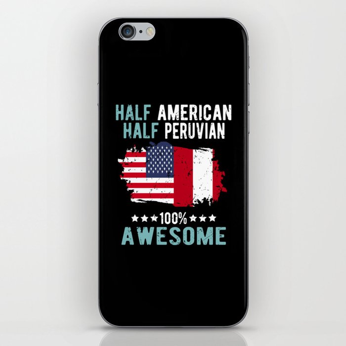Half American Half Peruvian iPhone Skin