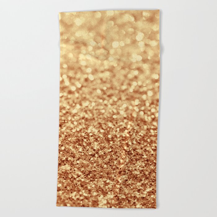  Gold Glitter photography - Modern abstract elegant chic faux glitter Beach Towel
