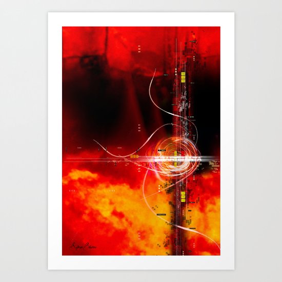 Flaming Texture Art Print