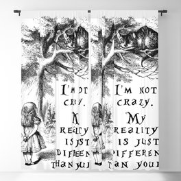 I'm not crazy Blackout Curtain | Vintage, Movies & TV, Ink, Lewiscarroll, Crazy, Illustration, Allmadhere, Retro, Unique, Curiouser 