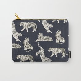 tigress white on dark blue Carry-All Pouch