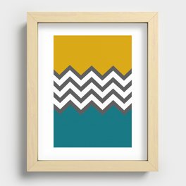 Color Blocked Chevron Recessed Framed Print