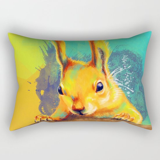 Tassel-eared Squirrel Rectangular Pillow
