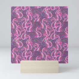Purple flamingos Mini Art Print
