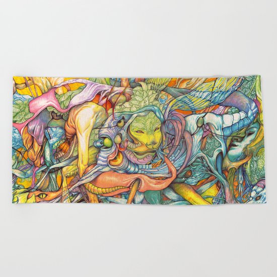 Compositions insect ( nightmare in summer ) Beach Towel
