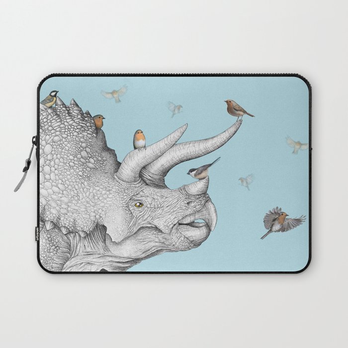 Triceratops and Birdies Laptop Sleeve