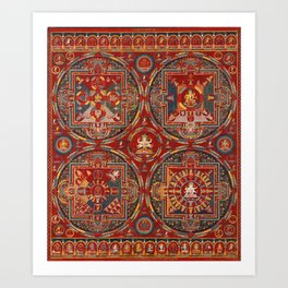 Four Mandalas of the Vajravali Series Art Print