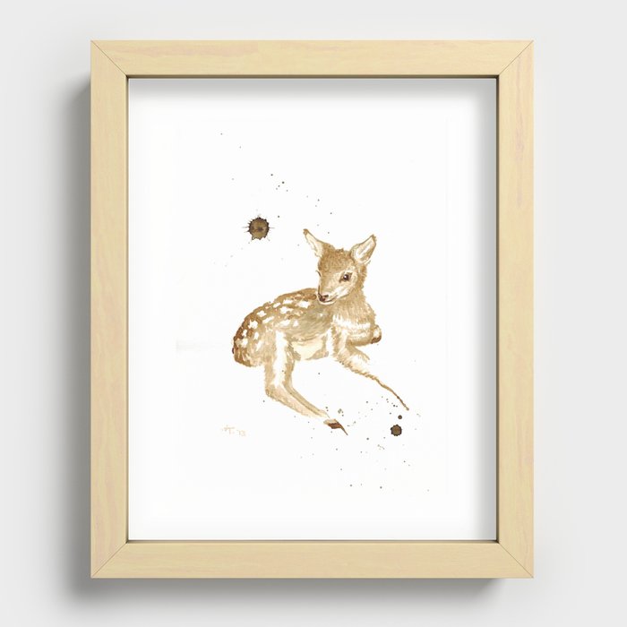 Coffee Fawn Recessed Framed Print