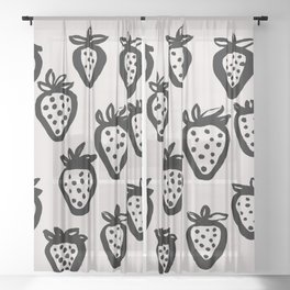 Strawberry Dots Sheer Curtain