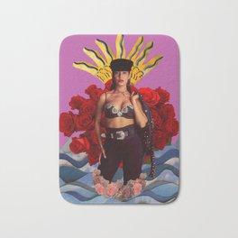 Como La Flor Bath Mat | Heart, Religion, Roses, Paper, Mexico, Popculture, Texmex, Flowers, Collage, Selena 