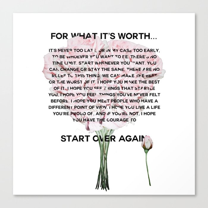 for what it's worth Fitzgerald life quote Canvas Print by typutopia