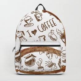Inside an imprint of Coffee - I love Coffee Backpack