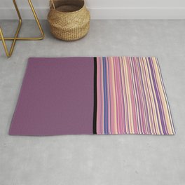 Plum Purple And Pastel Stripes,  Combination Design  Area & Throw Rug