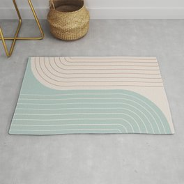 Two Tone Line Curvature XL Area & Throw Rug