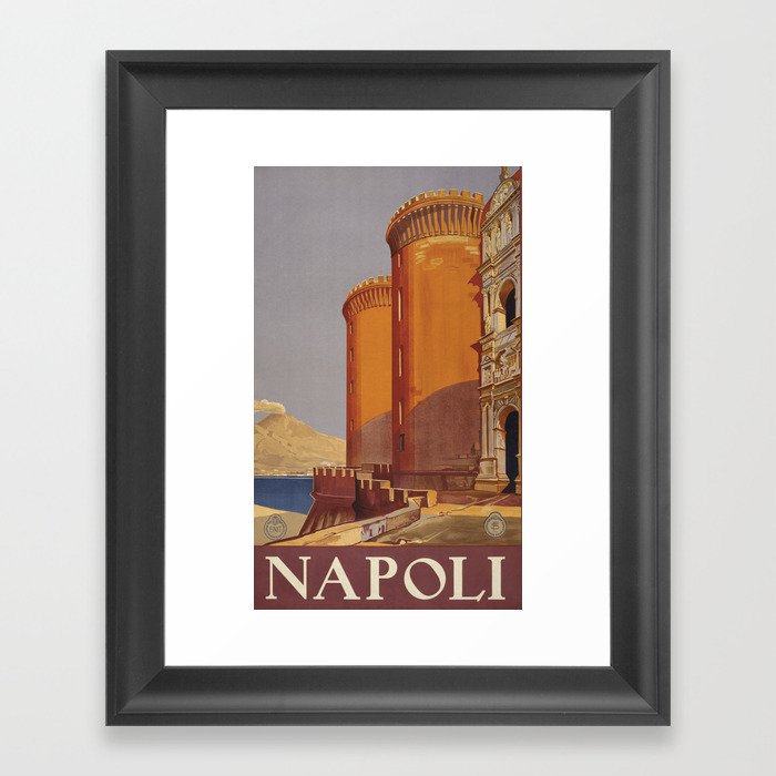 Vintage Travel Poster - Napoli - Vintage Italy Travel Poster Framed Art Print