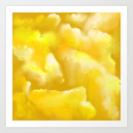 Yellow Gold Brushed Clouds Art Print