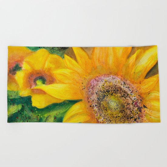 sunflowers Beach Towel