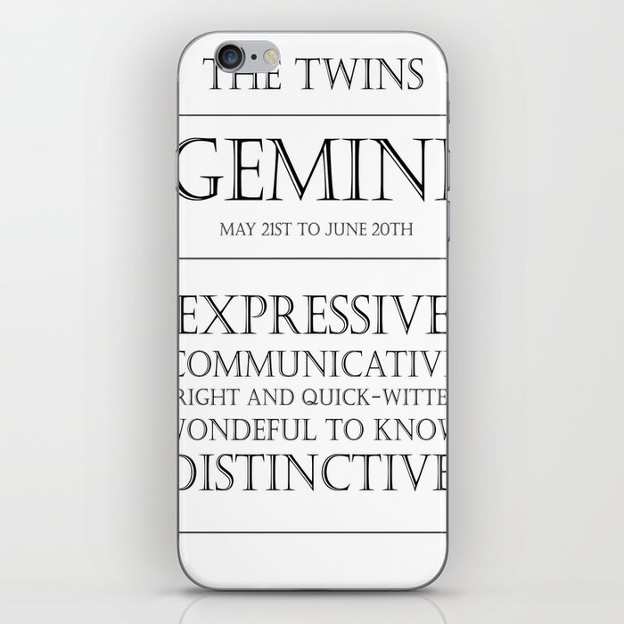 Gemini Zodiac Art iPhone Skin