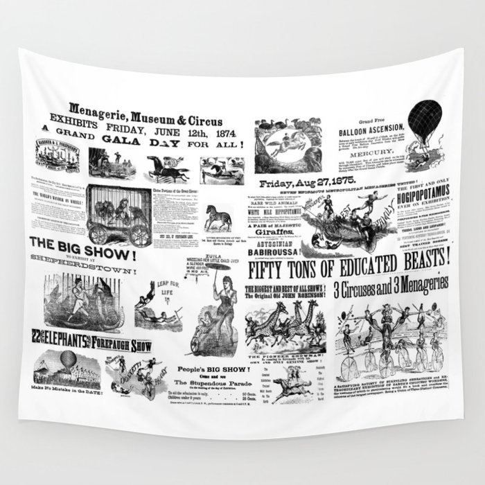 Victorian Circus Poster Wall Tapestry