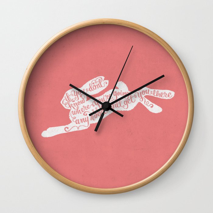 Alice in wonderland - pink Wall Clock