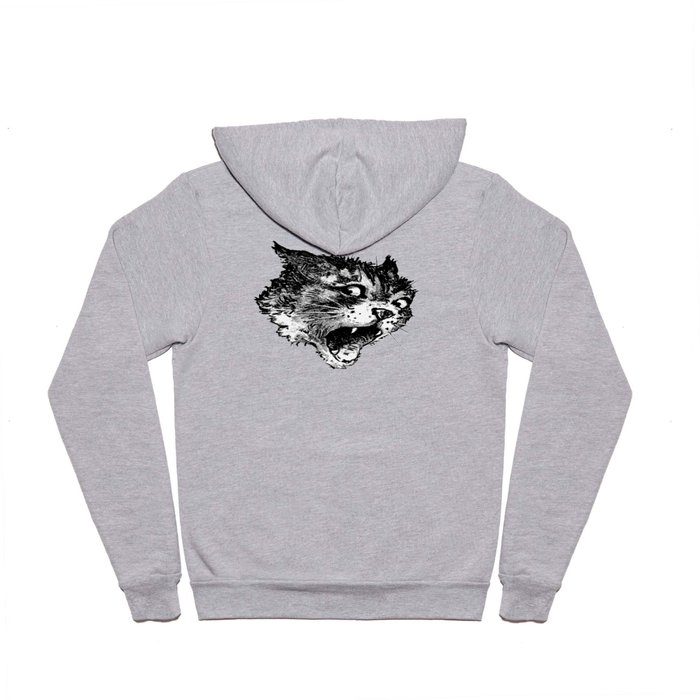 Freaky Cat B&W / Late 19th century illustration of very surprised cat Hoody