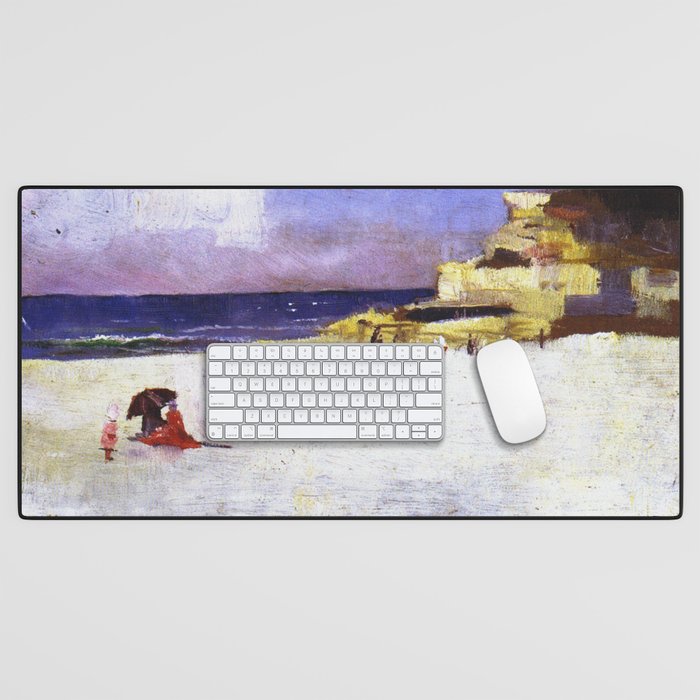 Bronte Beach on the Queens Birthday - Charles Conder Desk Mat