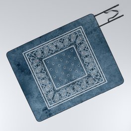 Blue Denim Bandana Picnic Blanket