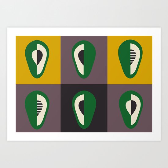 Avocado horizontal print Art Print
