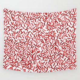 Red Sprinkles Candy Pattern Wall Tapestry