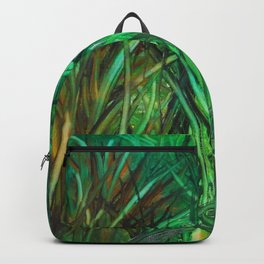 This Grass is Greener Backpack | Grass, Painting, Green, Unique, Landscape, Abstract, Oil, Boho, Nature, Rokinronda 
