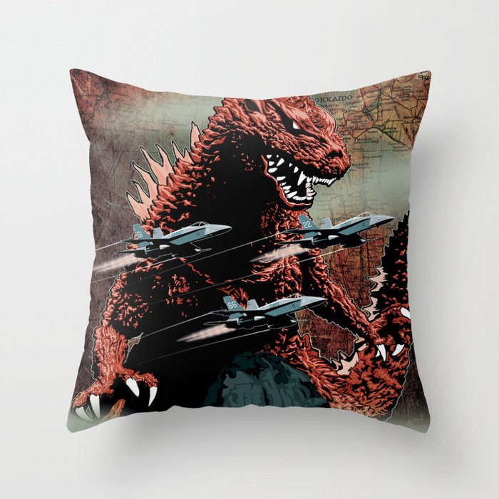 Godzilla Cover Art G-Fan Magazine Throw Pillow