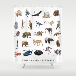 Funky Animal Alphabet Shower Curtain