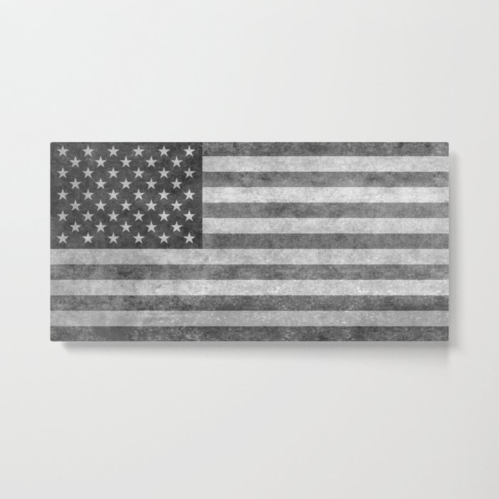 US flag in grungy grayscale Metal Print
