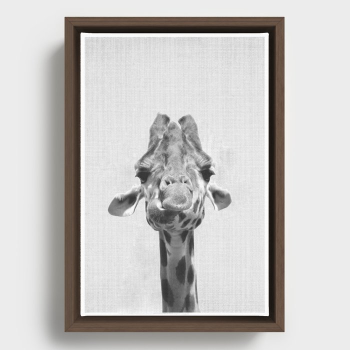 Giraffe Portrait Framed Canvas