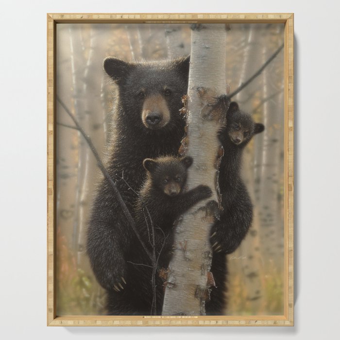 Black Bear Cubs - Mama Bear Serving Tray