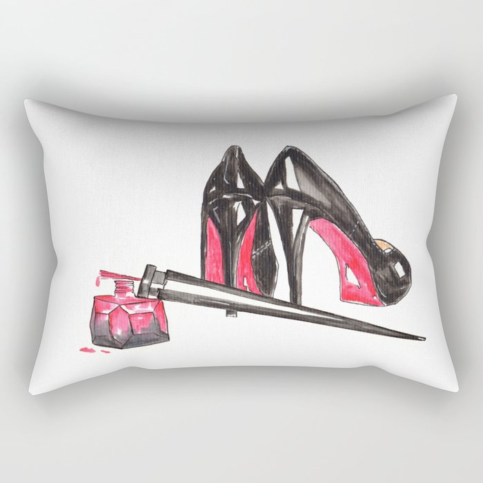 High Heels and nail polish art Rectangular Pillow