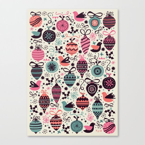 Birds and Baubles Canvas Print