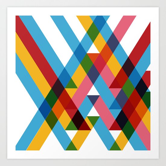 Ribbons Overlay ///www.pencilmeinstationery.com Art Print