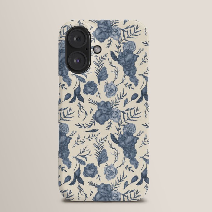 Blue Floral Pattern iPhone Case by Jessica Roux | Society6