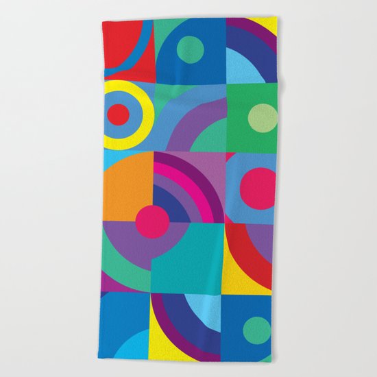 Geometric Figures in color Beach Towel