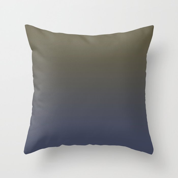 Ombre River Bed Blue Olive Throw Pillow