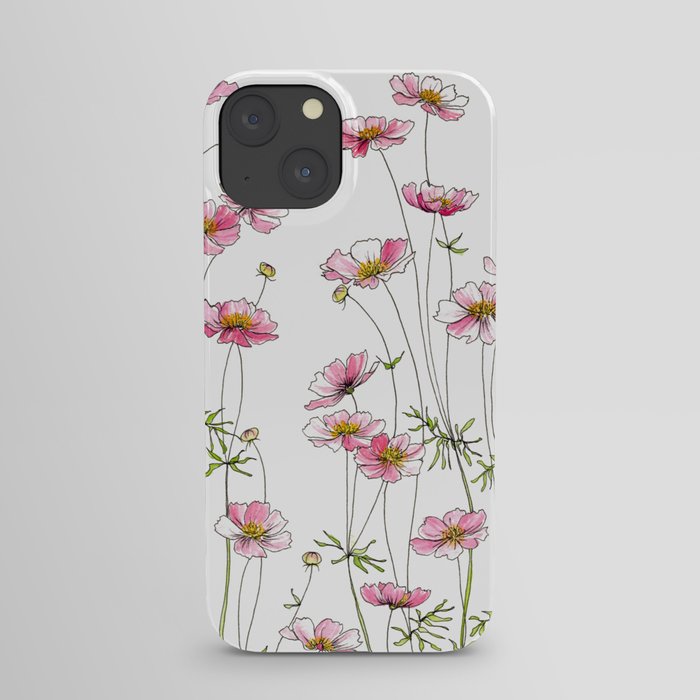 Pink Cosmos Flowers iPhone Case