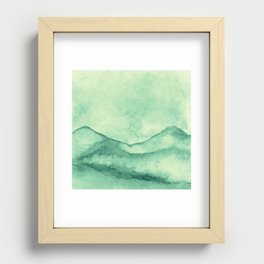Green Mint Mountains Recessed Framed Print