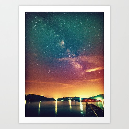 Milky Way Colorful Sunset Art Print